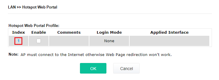 a screenshot of Hotspot Web Portal